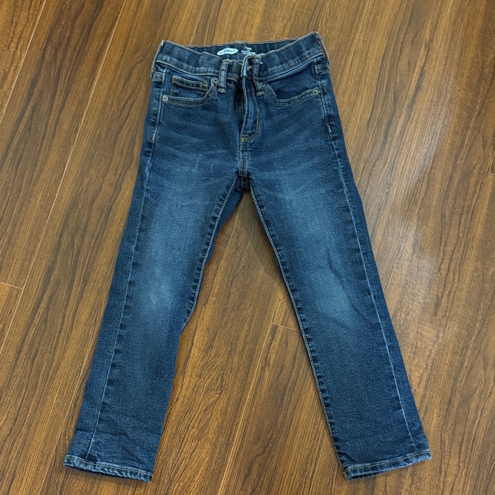 Old Navy Boys Dark Wash Straight Jeans, Size 6 Stretch